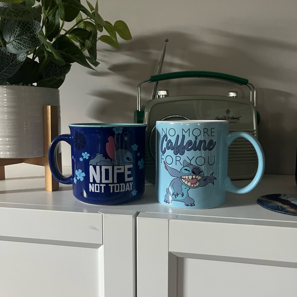 Stitch Themed Blue and Navy Mugs Set - Picture 2 of 5